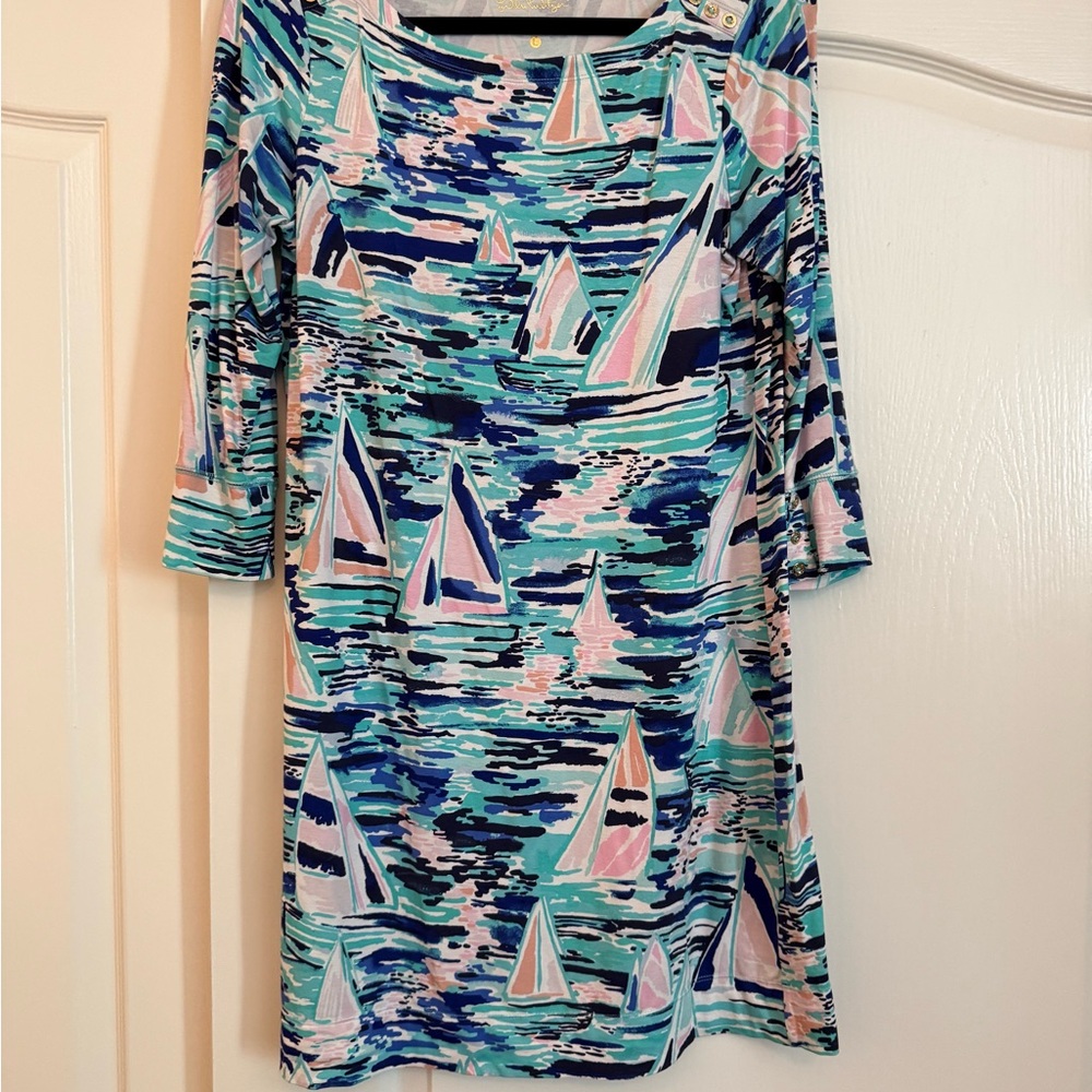 Lilly Pulitzer Colorful Sailboat Print Dress